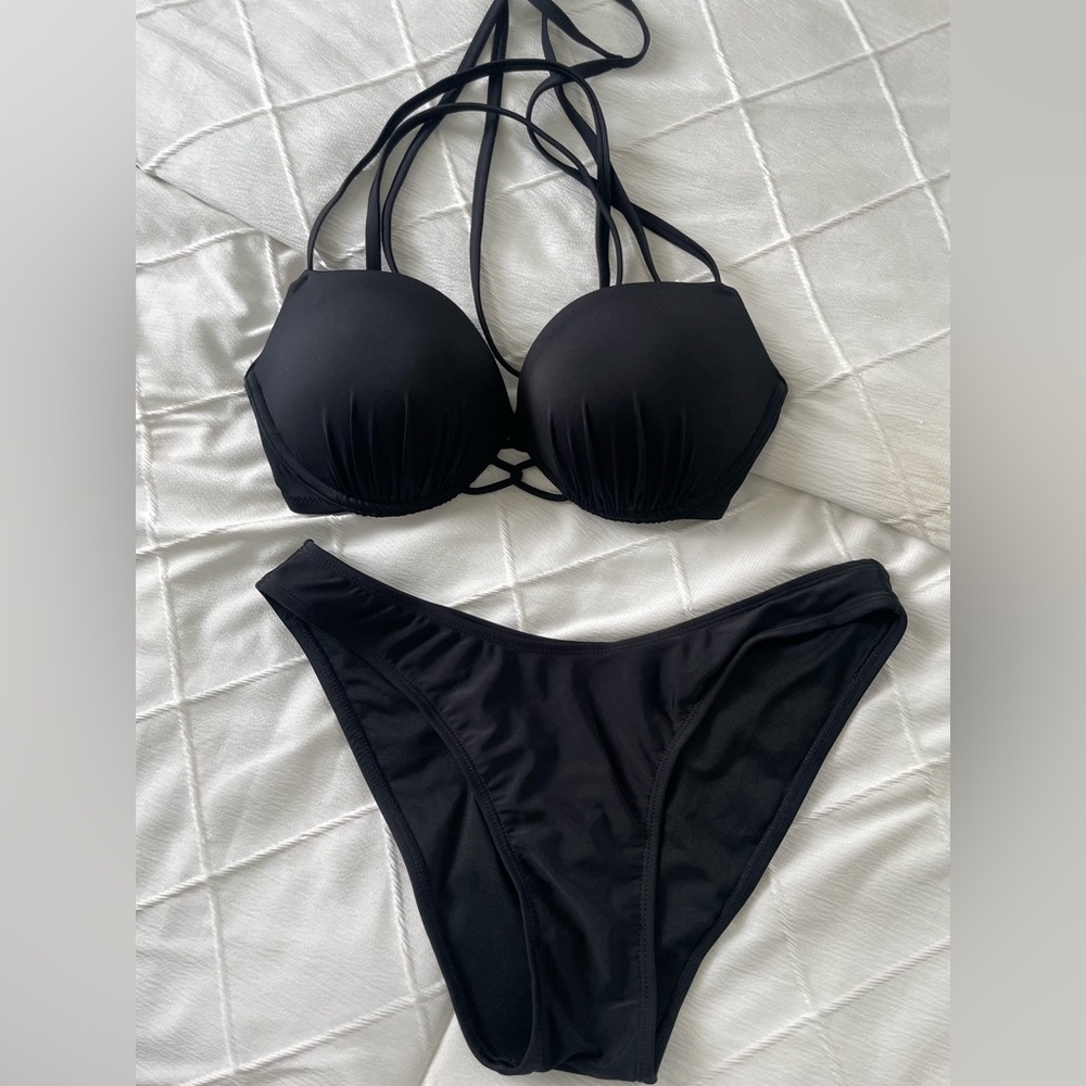 Black two piece bikini